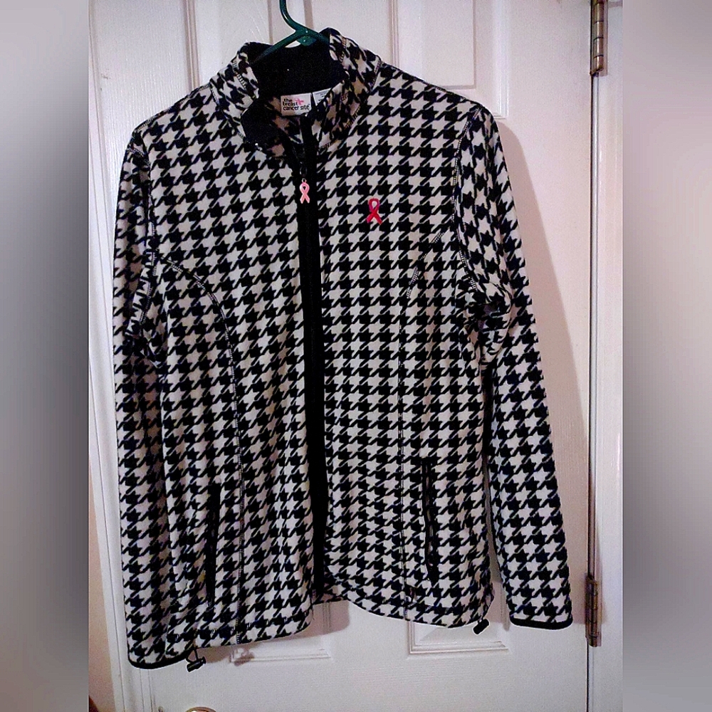 Ladies Breast cancer Ribbon Houndstooth Jacket